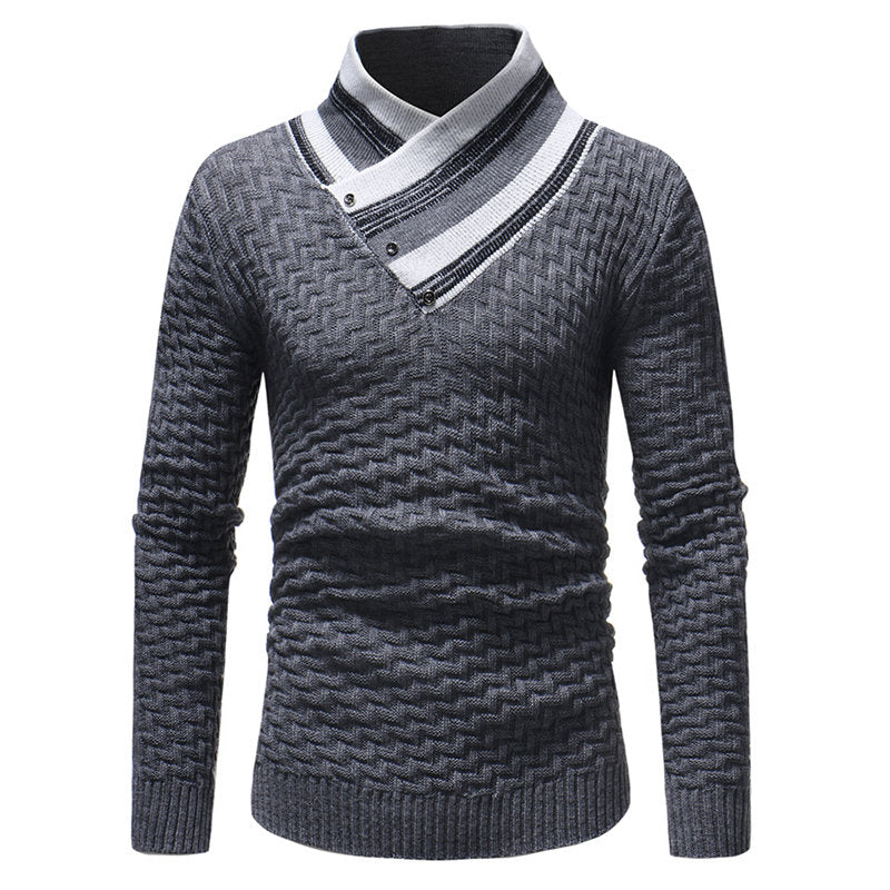 Men's Long Sleeve Turtleneck Knit Sweater Casual Basic Black Sweater