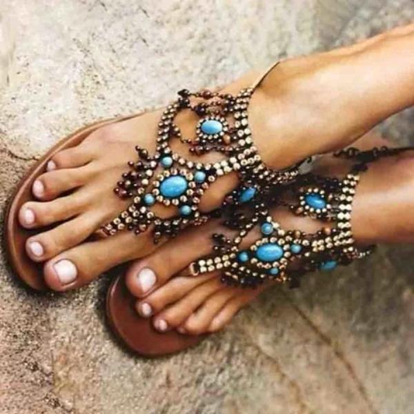 Women Artificial Leather Sandals Casual Flip Flops Plus Size Bohemia Shoes