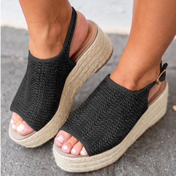 Casual Platform Peep Toe Espadrille Sandals