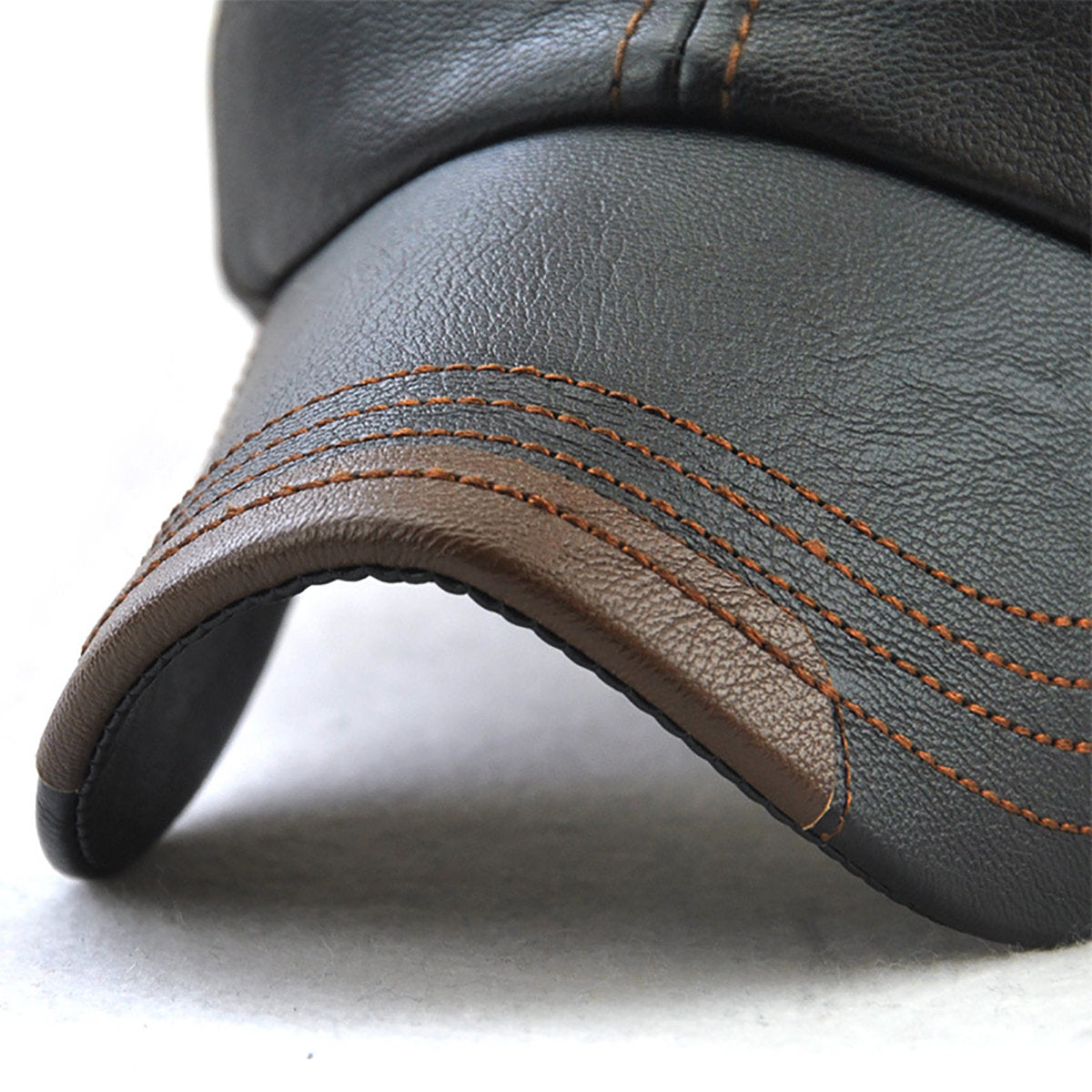 Men PU Leather Vintage Baseball Cap Casual Outdoor Adjustable Warm lightness Hats
