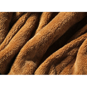 Men's Hooded Warm Winter Coats Thicken Fur Parkas Horn Buckle Pea Coat