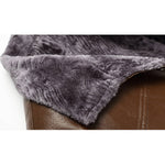 Men's Winter Casual Thicken Fleece Lining Warm Single-breasted PU Jacket Coat