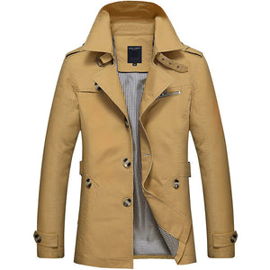 Men's Washed Cotton Trench Coat