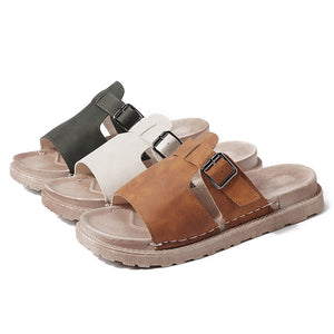 Buckle Backless Slip On Casual Sandals
