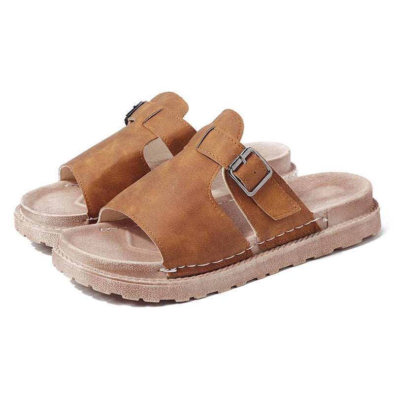 Buckle Backless Slip On Casual Sandals