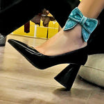 Genuine Leather Spring/fall Chunky Heel Date Shoes