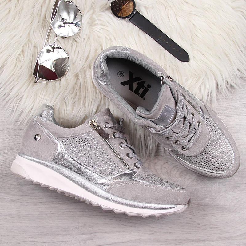 Gray All Season Faux Leather Sneakers