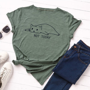 Plus Size S-5XL New Lovely Cat Letter Print T Shirt