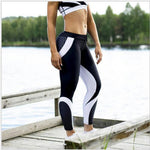 Mesh Pattern Print Fitness Leggings For Women