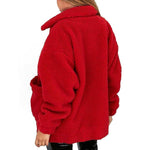Winter Warm Soft Zipper Fur Jacket Female Plush Overcoat Casual Outerwear