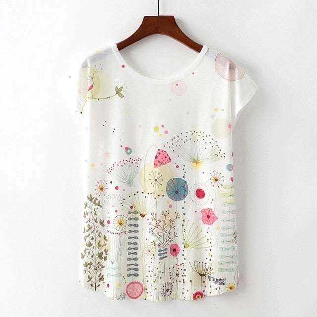 Kawaii Cute Style Nice Cat Print T-shirt