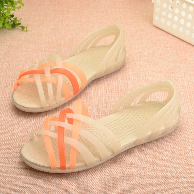 Women Jelly Shoes Rianbow Summer Sandals