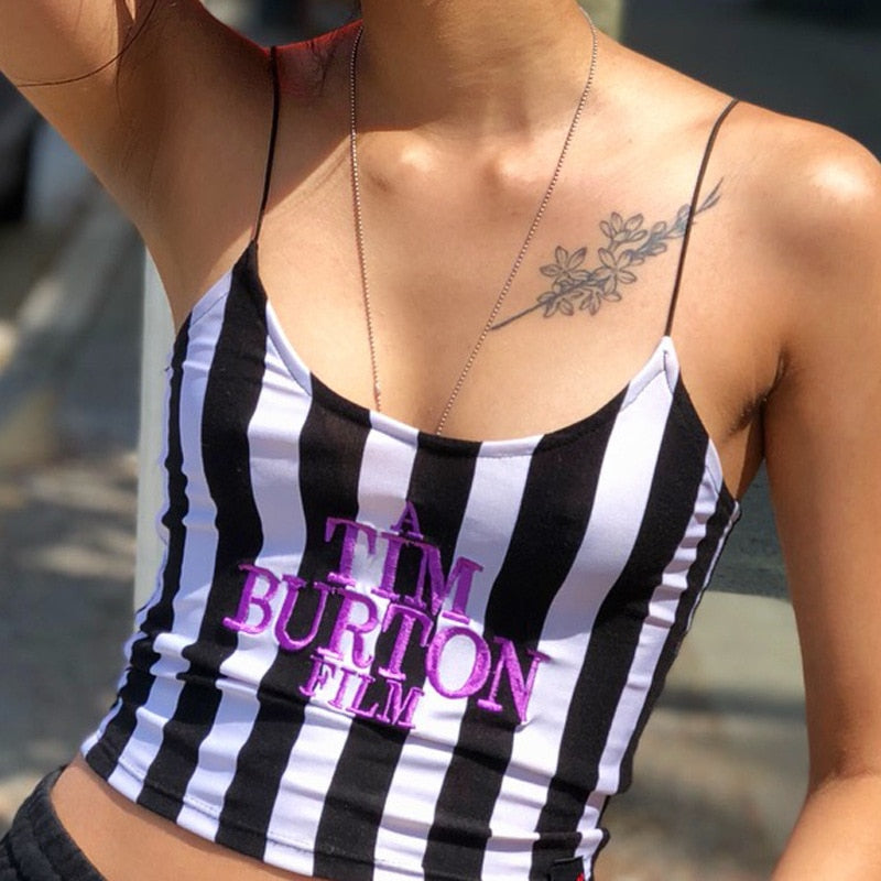 Letter Embroidery Women Sexy Crop Top