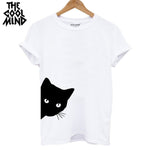 100% cotton cat print women T shirt