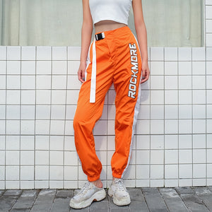 Women Orange Side Sweatpants