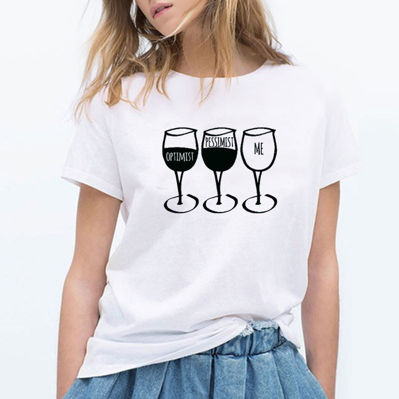 New Fashion Goblet Printed Women T Shirt