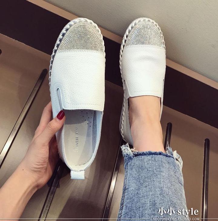 Women Genuine Leather Casual Creepers Flats