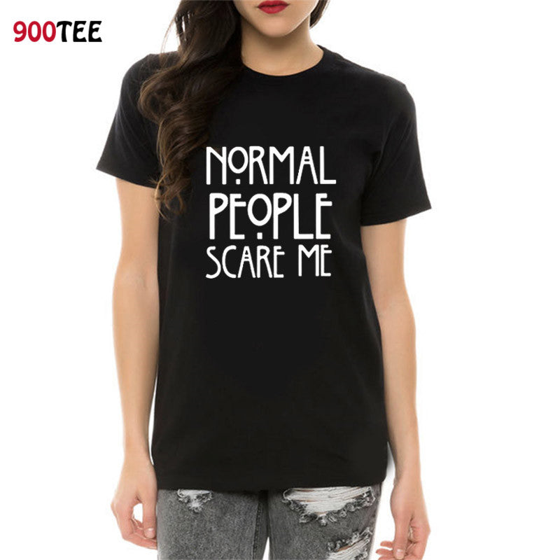 Normal People Scare Me Printed Women Maroon T-shirt