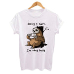 Cartoon sloth Print Women t shirt 2019 Plus Size Casual Short Sleeve O-Neck t-shirt