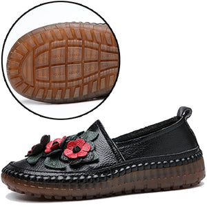 Retro Handmade Genuine Leather Loafers Flat Shoes