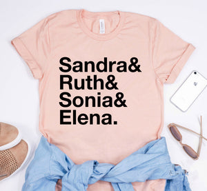 Sandra Ruth Sonia Elena Name List T-shirt