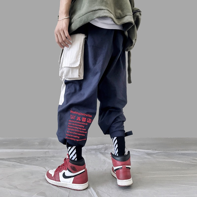 Pockets  Letter Embroidery  Cargo Pants