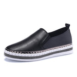 Crystal Genuine Leather Sneakers Loafers