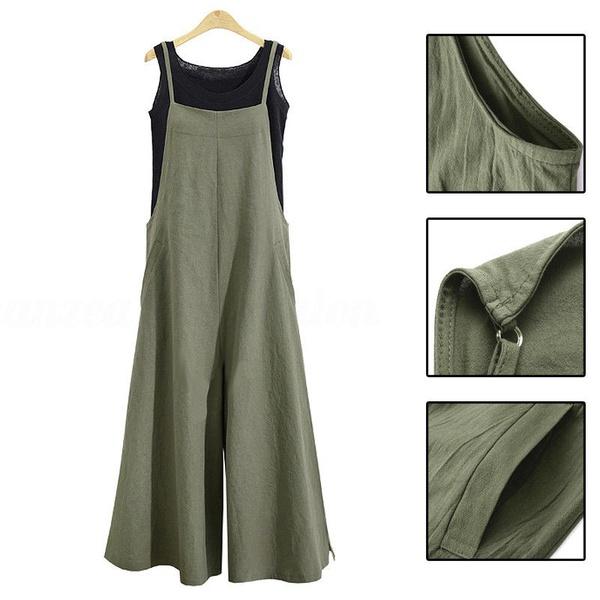 Casual Loose Solid Tank Jumpsuit For Women