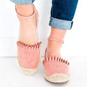 Casual Ruffle Side Flat Sandals