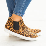 Womens Animal Print Slip-On Ankle Sneakers - Soho Girls - Leopard / 5